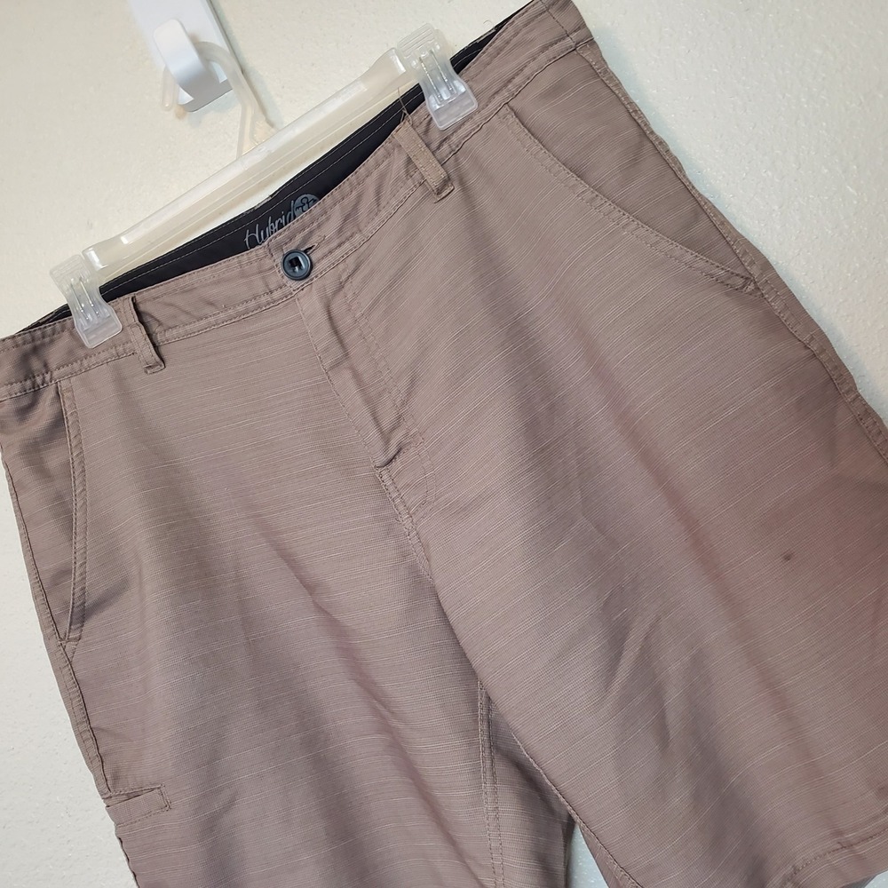 Da Hui Hybrid Collection Mens Beige Board Shorts Quick Dry Hybrid Shorts Size 35